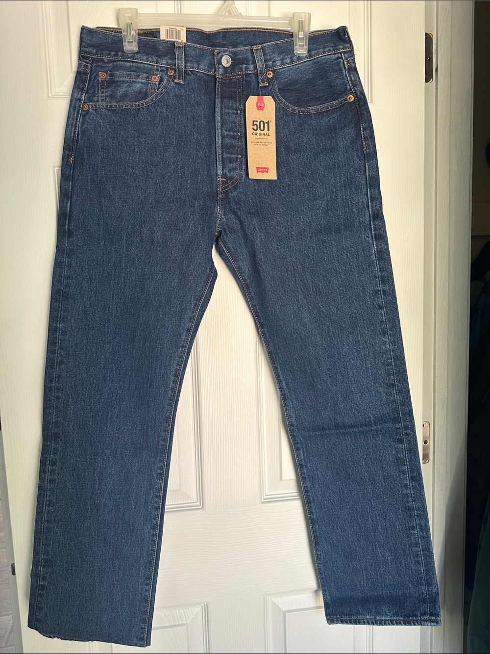 Levi's Straight Leg Jeans in Dark Blue Denim